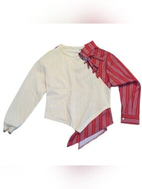 Cool and unique upcycled sweatshirt blouse top Size S/M